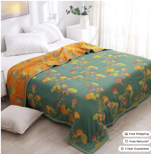Reversible jacquard cotton quilt